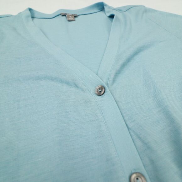 J.Jill‎ Long Sleeve Blue Button Front Lightweight Knit Cardigan Size Petite M - Picture 3 of 10